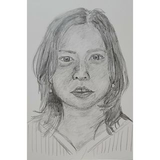 美人画。鉛筆画。(絵画/タペストリー)