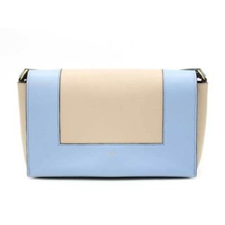 セリーヌ(celine)の【新入荷】◇CELINE/セリーヌ◇フレームショルダーバッグ/フラップ/レザー/W・AM・2189/180263AQO.06ML/BAG/鞄 ベージュ×ライトブルー レディース【中古】春夏秋冬 413042(メッセンジャーバッグ)