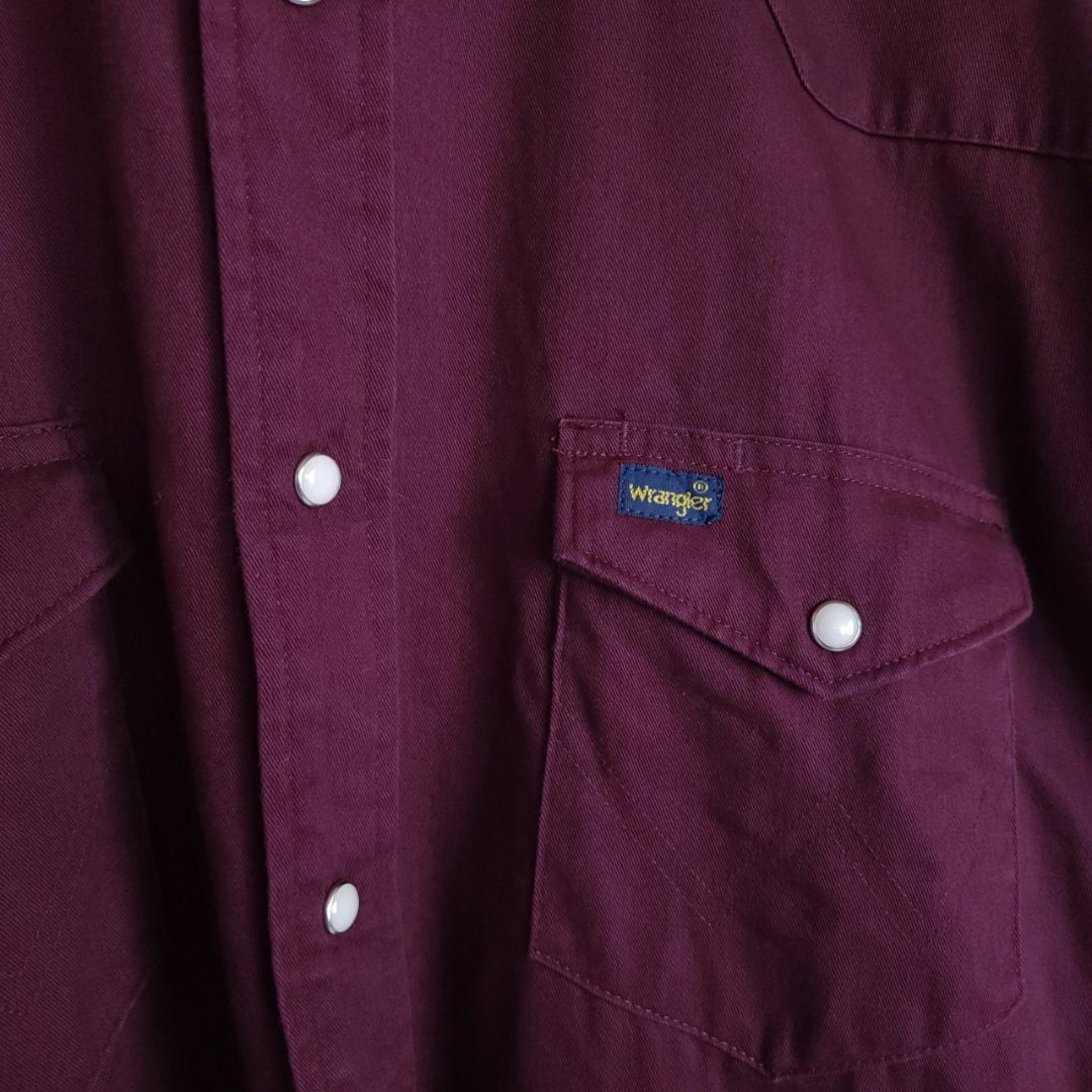 Wrangler(ラングラー)のMVwur/XLサイズ/ラングラー スナップボタン 長袖シャツ ワインレッド系 メンズのトップス(シャツ)の商品写真