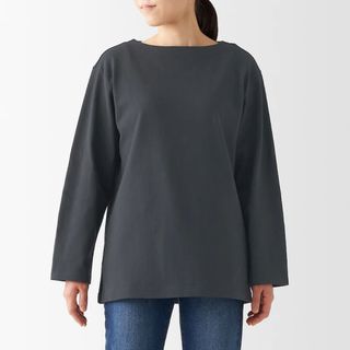 ムジルシリョウヒン(MUJI (無印良品))の無印良品　太番手ボートネック長袖Ｔシャツ(Tシャツ(長袖/七分))