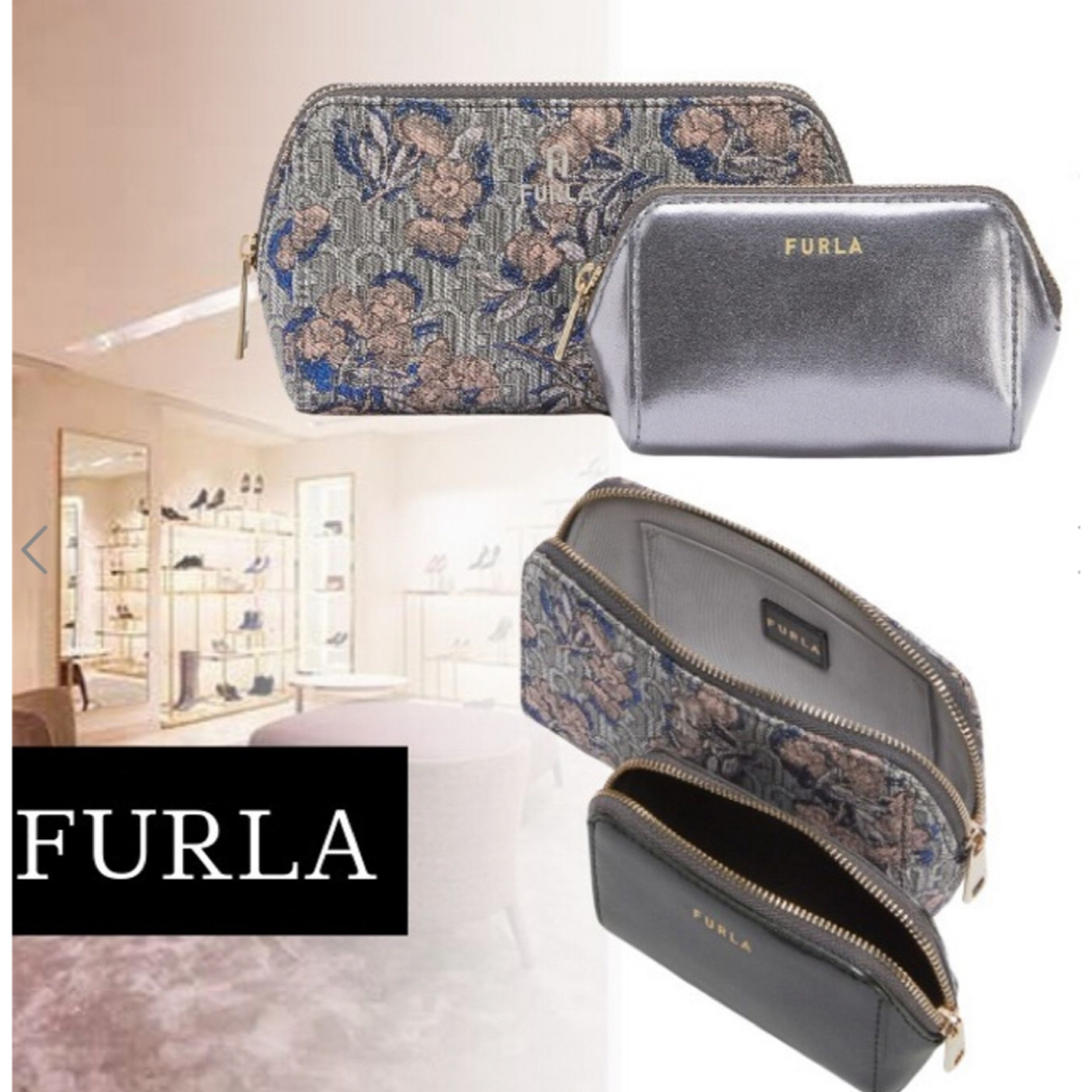 Furla(フルラ)の未使用　FURLA 親子ポーチ　カメリア　コスメケースセット レディースのファッション小物(ポーチ)の商品写真