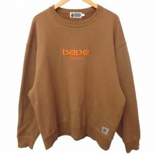 アベイシングエイプ(A BATHING APE)のアベイシングエイプ×カーハート ロンドン限定トレーナー スウェット 茶 XL(その他)