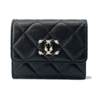 シャネル(CHANEL)のシャネル チェーンウォレット マトラッセ ココマーク キャビアスキン CHANEL 財布 黒(財布)