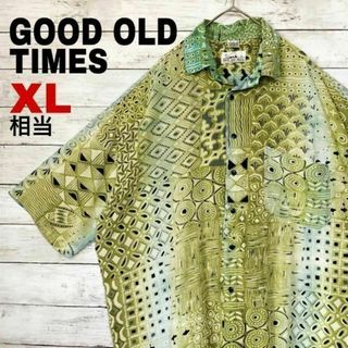 l15 レーヨン100％ US古着 GOOD OLD TIMES 半袖 総柄(シャツ)