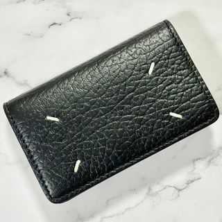 Maison Martin Margiela - 極美品✨メゾンマルジェラ　カードケース　ステッチ　名刺入れ　レザー　ブラック