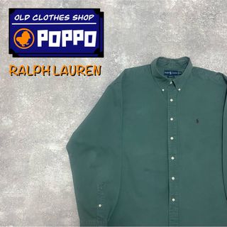 Ralph Lauren - ラルフローレン☆ワンポイント刺繍ロゴビッグチノシャツ アンティークグリーン