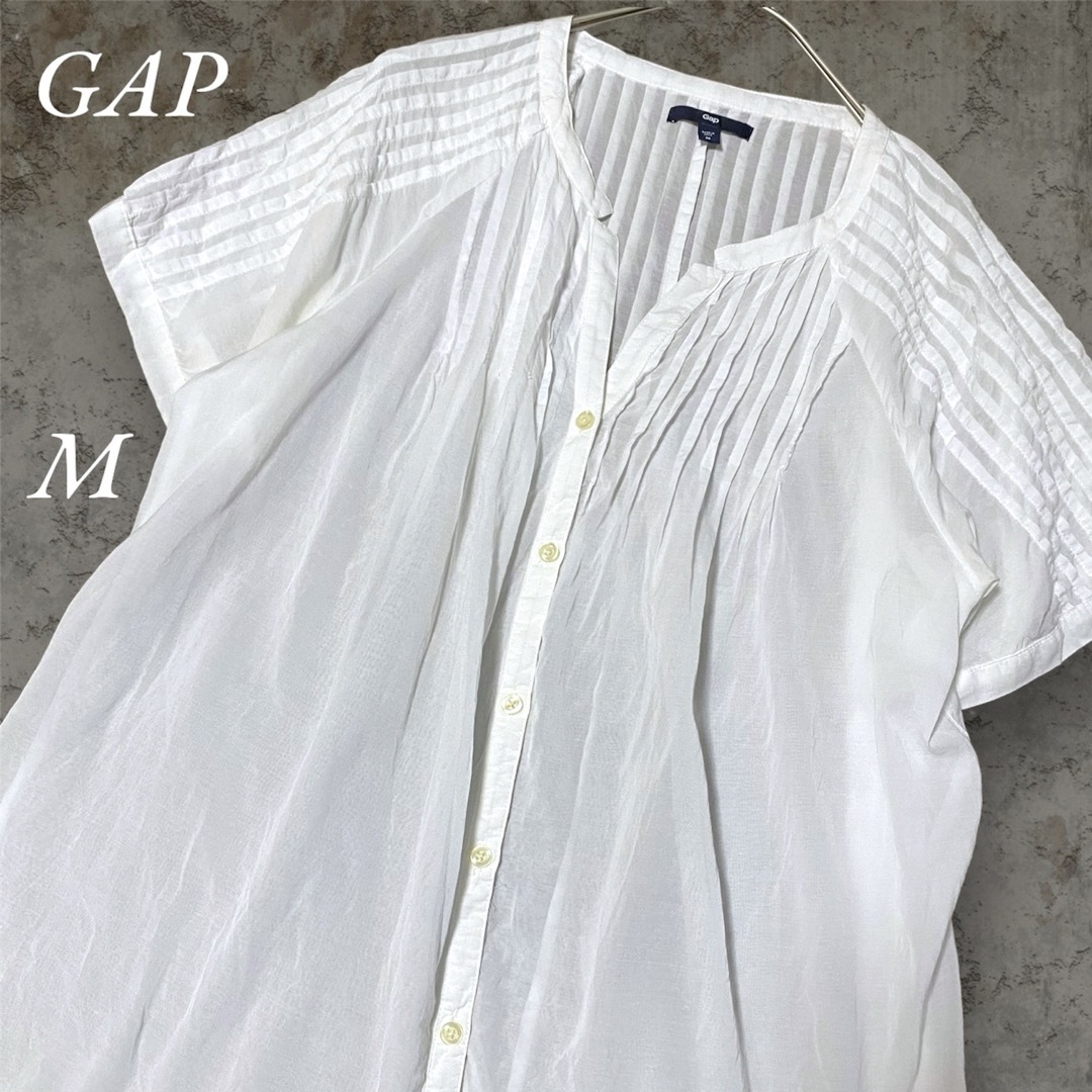 GAP(ギャップ)のGAP タックプリーツ ふんわり 半袖 ブラウス M レディース トップス レディースのトップス(シャツ/ブラウス(半袖/袖なし))の商品写真