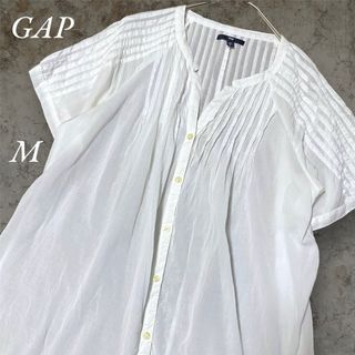 ギャップ(GAP)のGAP タックプリーツ ふんわり 半袖 ブラウス M レディース トップス(シャツ/ブラウス(半袖/袖なし))