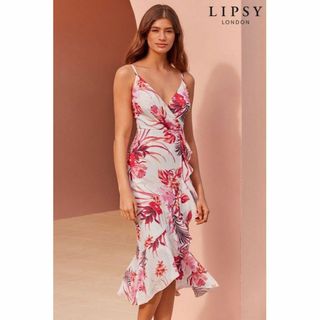 リプシー(Lipsy)の新品 Lipsy【UK4】フラワープリント フリルワンピース(ナイトドレス)