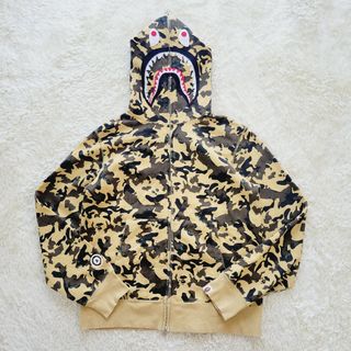 アベイシングエイプ(A BATHING APE)のサイズL　アベイシングエイプ　デザートカモ　フルジップ　シャーク　パーカー(パーカー)