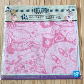 カービィH賞　はらぺこ★デザイン　タオル　ピンク　スクエアデザイン(ハンカチ)