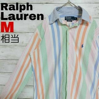 ポロラルフローレン(POLO RALPH LAUREN)のq38 US古着 ポロラルフローレン 長袖シャツ CUSTOM FIT 刺繍ロゴ(シャツ)