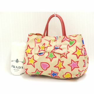 プラダ(PRADA)のプラダ　ハンドバッグ　スター＆ハート柄　星型プリント　マルチカラープリント　ナイロン　PRADA　18682907(ハンドバッグ)