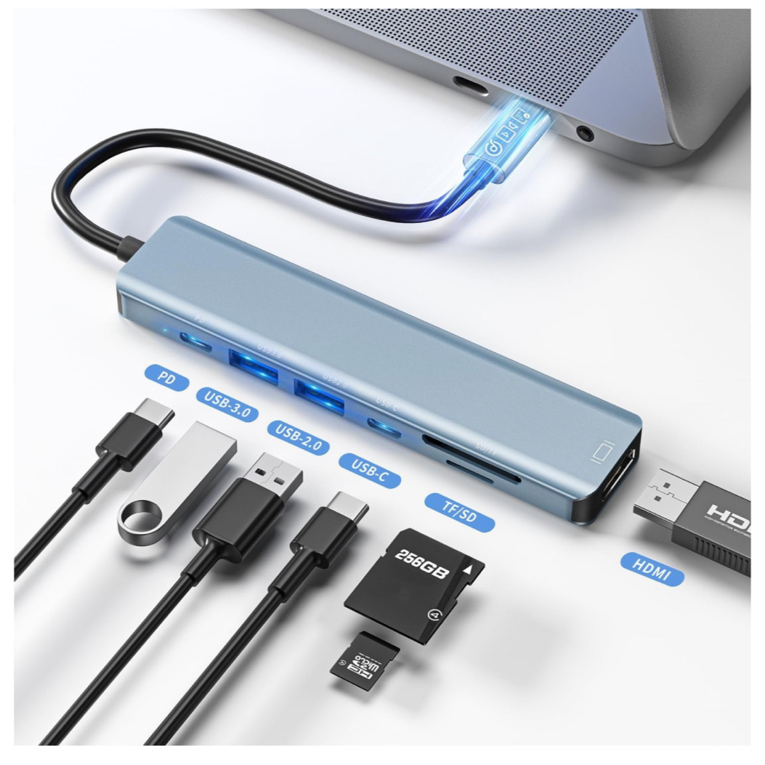 USB-C ハブ  type-c 4k hdmi マルチポート usb hub スマホ/家電/カメラのPC/タブレット(PC周辺機器)の商品写真