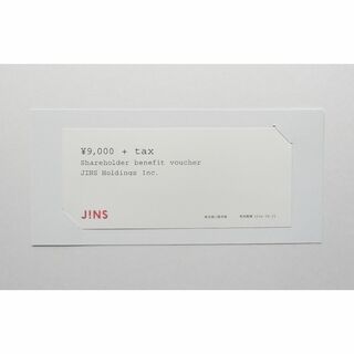 【匿名配送】ジンズ　JINS　株主優待券　9000円 + Tax　1枚(その他)