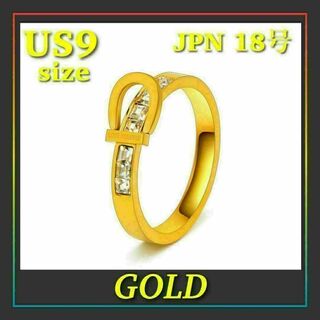 馬蹄　ホースシュー　リング　ゴールド　指輪　US9号サイズ　18号　 プレゼント(リング(指輪))
