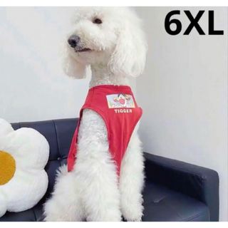 【ペット用】大型犬用犬服TIGGERプリントタンクトップ　赤6XL(犬)