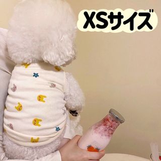 犬服猫服　ペット服　ペットウェア　ドッグウェア　袖なしホワイトうさぎXSサイズ(ペット服/アクセサリー)