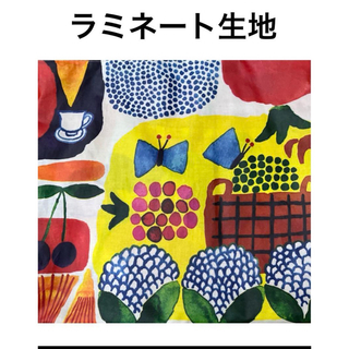 マリメッコ(marimekko)の廃盤　訳あり　マリメッコ　ケサトリ　ラミネート生地　はぎれ　38×34 ②(生地/糸)