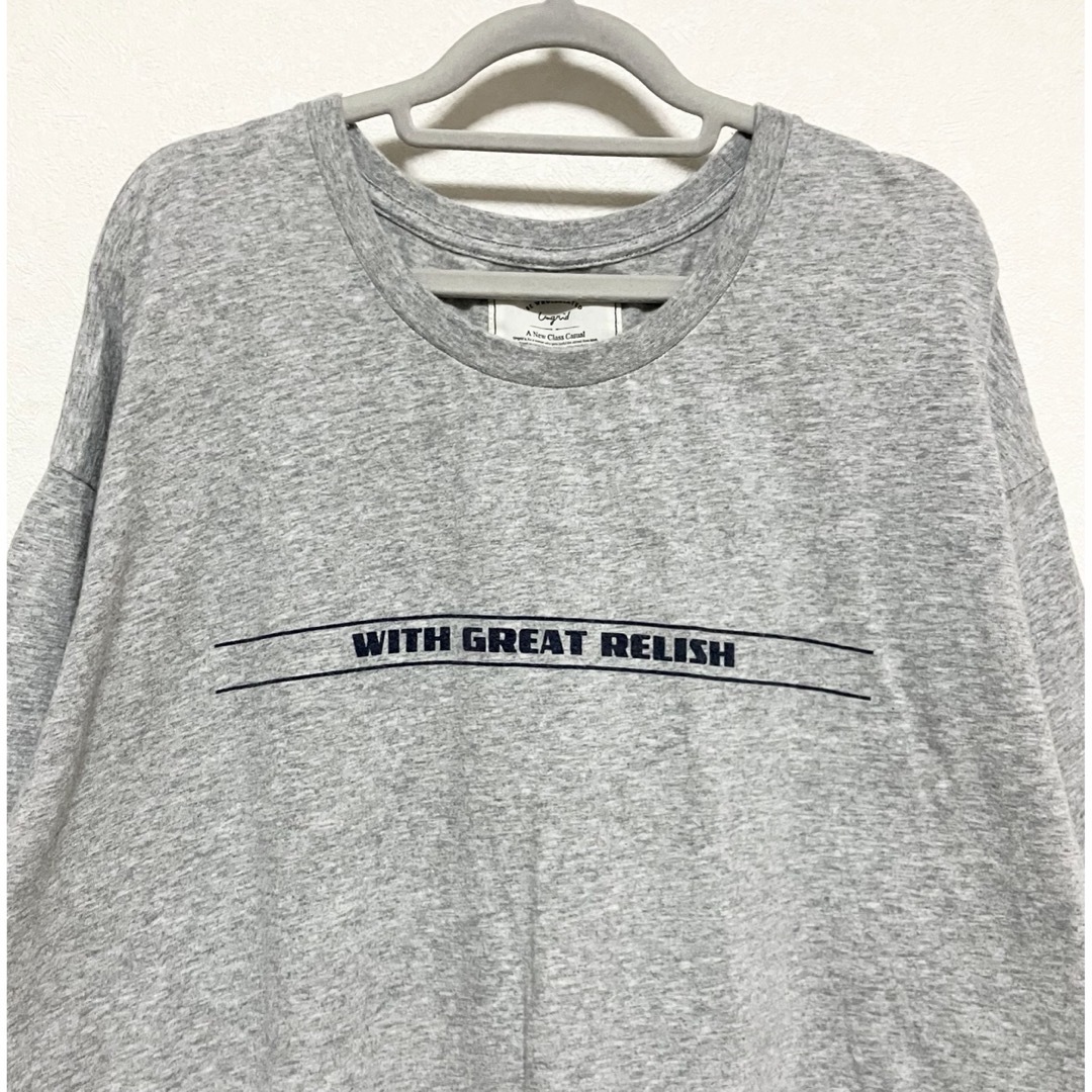 Ungrid(アングリッド)のUngrid  オーバーサイズTシャツ　ロゴビックTシャツ　ワンピース　グレー レディースのトップス(Tシャツ(半袖/袖なし))の商品写真