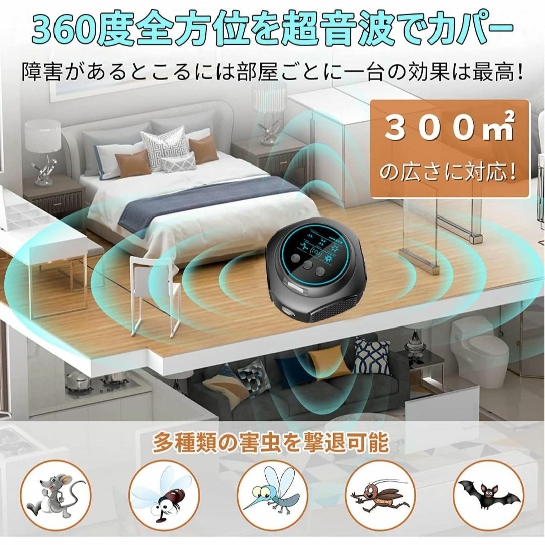  ネズミ 駆除 超音波 [2024アップグレード版] 害虫駆除器 強力  インテリア/住まい/日用品の日用品/生活雑貨/旅行(その他)の商品写真