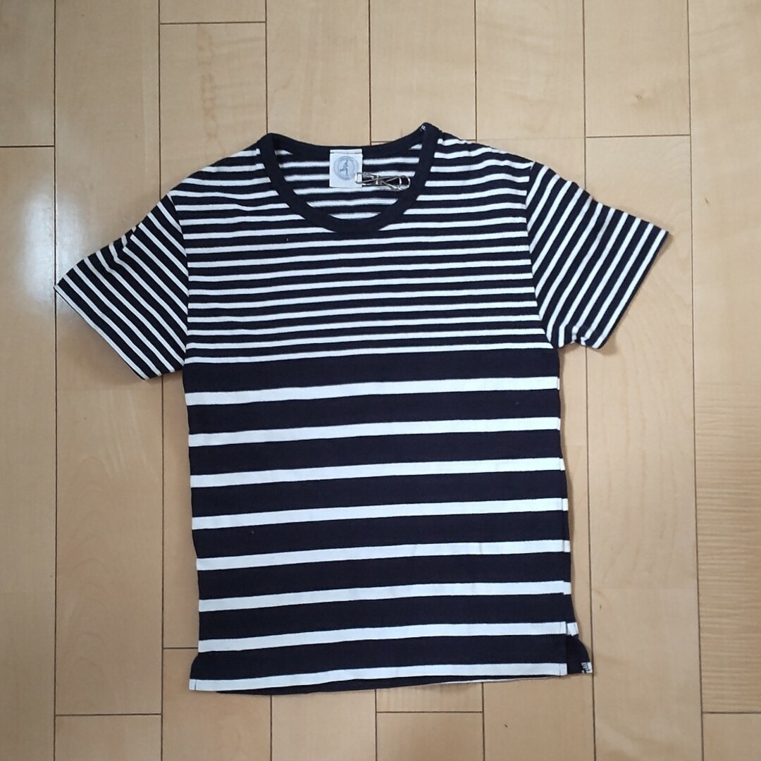 ボーダーTシャツ   白とネイビー    綿100%  日本製  匿名 レディースのトップス(カットソー(半袖/袖なし))の商品写真