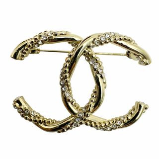 シャネル(CHANEL)のCHANEL シャネル ブローチ ココマーク ラインストーン B23B ゴールド アクセサリー レディース(ブローチ/コサージュ)