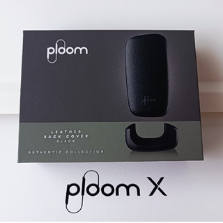 【新品】PloomX／レザーバックカバー（ブラック）／プルームX／電子(タバコグッズ)