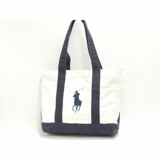 ラルフローレン(Ralph Lauren)のラルフローレン　トートバッグ　キャンバス　白/紺　18682505(トートバッグ)