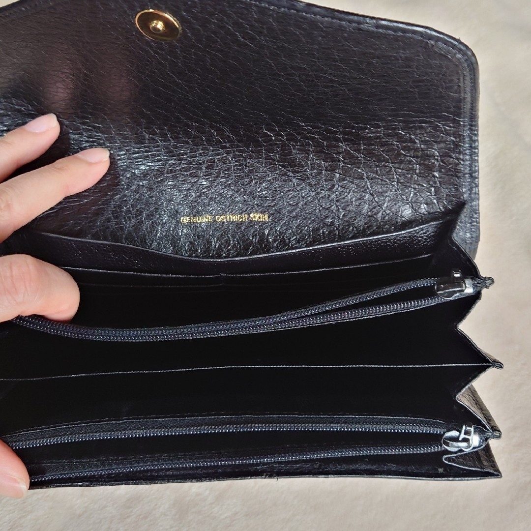 OSTRICH - GENUINE OSTRICH SKIN オーストリッチ 大きめ 長財布 OSTRICH - GENUINE OSTRICH SKIN オーストリッチ 大きめ 長財布