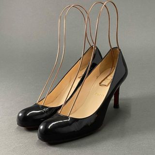 Christian Louboutin - 5d21 Christian Louboutin クリスチャン ルブタン ヒールパンプス 36 1/2 ブラック パテントレザー シューズ セレモニー イタリア製