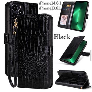 iPhone14 6.1 iPhone 13 6.1 手帳型ケース　レザー 革(iPhoneケース)