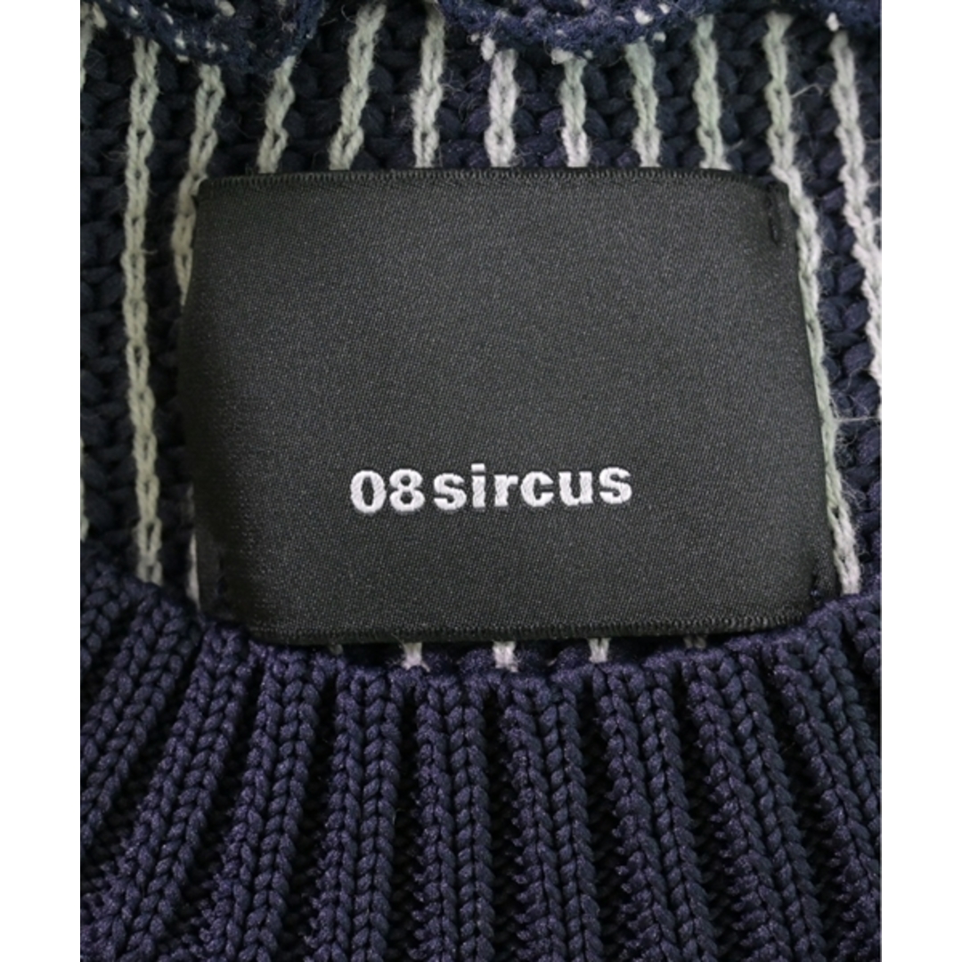 08sircus(ゼロエイトサーカス)の08sircus ゼロエイトサーカス ニット・セーター 46(M位) 紺x白 【古着】【中古】 メンズのトップス(ニット/セーター)の商品写真