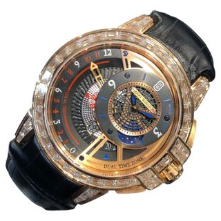 ハリーウィンストン(HARRY WINSTON)の　ハリーウィンストン HARRY WINSTON オーシャン  デュアルタイム OCEATZ44RR012 ブラック K18ピンクゴールド 自動巻き メンズ 腕時計(その他)