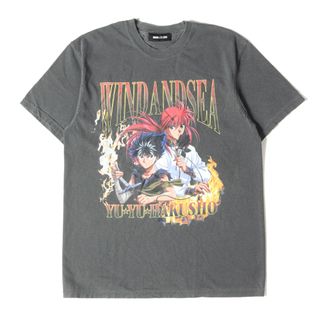 ウィンダンシー(WIND AND SEA)の新品 WIND AND SEA ウィンダンシー Tシャツ サイズ:M 22SS 幽遊白書 ウォッシュ加工 飛影&蔵馬 クルーネック 半袖Tシャツ HIEI & KURAMA S/S チャコール コラボ トップス カットソー【メンズ】(Tシャツ/カットソー(半袖/袖なし))