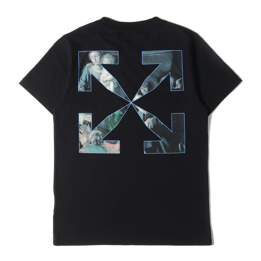 美品 OFF-WHITE オフホワイト Tシャツ サイズ:M 20AW 絵画グラフィック クルーネック 半袖Tシャツ CARAVAGGIO  PAINTING S/S SLIM T-SHIRT ブラック 黒 トップス カットソー【メンズ】【中古】