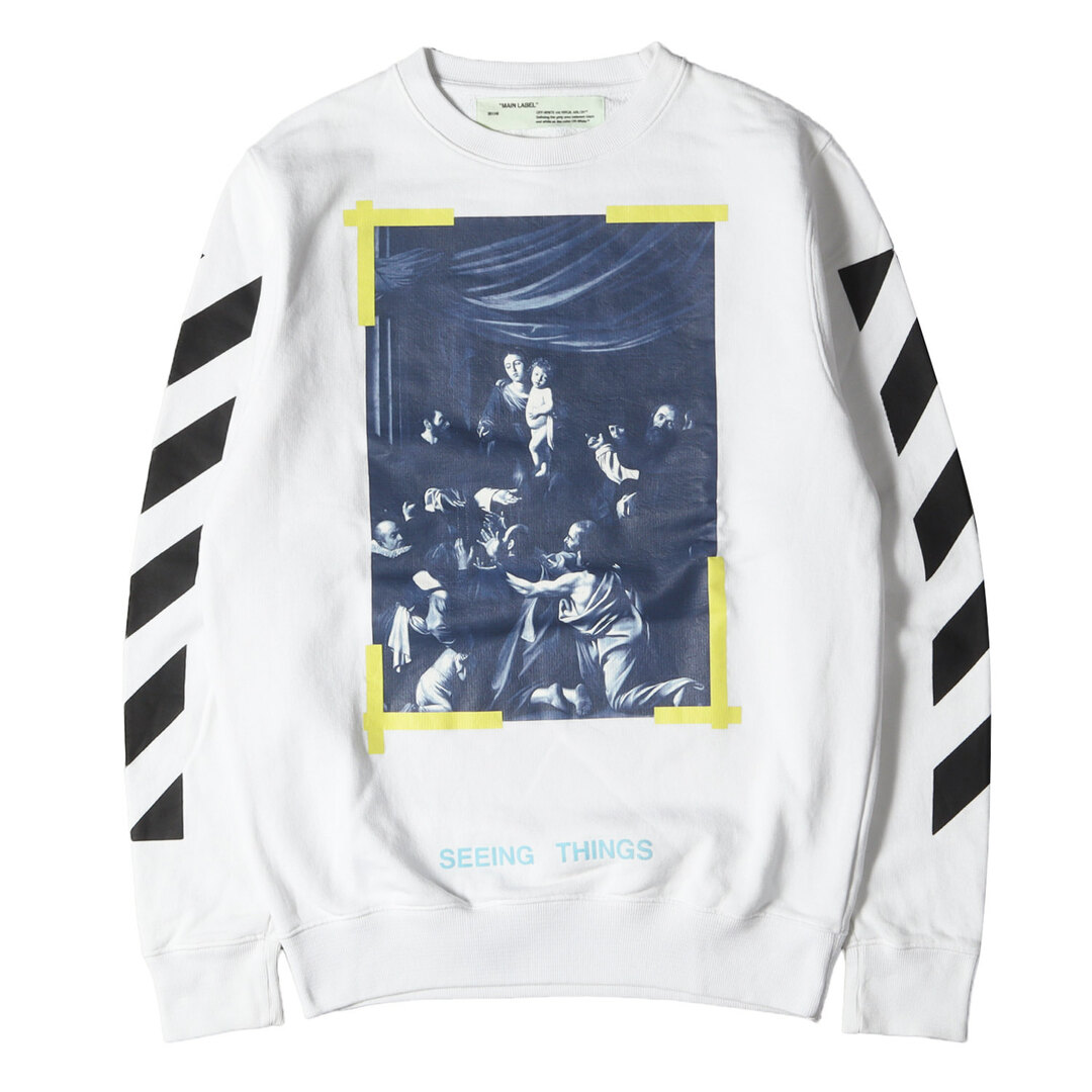 OFF-WHITE(オフホワイト)のOFF-WHITE オフホワイト スウェット サイズ:XXS 絵画グラフィック スウェットシャツ CARAVAGGIO SWEATSHIRT ホワイト 白 トップス トレーナー ルーズシルエット 【メンズ】【中古】 メンズのトップス(スウェット)の商品写真