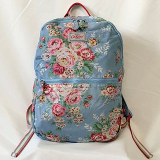 キャスキッドソン(Cath Kidston)の未使用 キャスキッドソン バックパック リュック 水色×薔薇柄 フラワープリント(バッグパック/リュック)