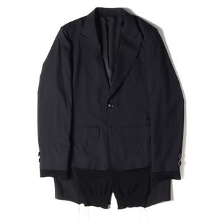 アンダーカバー(UNDERCOVER)の美品 UNDERCOVER アンダーカバー ジャケット サイズ:L 04AW but beautiful期 ニット ドッキング ラメストライプ テーラードジャケット ブラック 黒 00年代 アーカイブ アウター ブレザー 上着【メンズ】【中古】(テーラードジャケット)