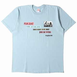 シュプリーム(Supreme)の美品 Supreme シュプリーム Tシャツ サイズ:L 22AW コラージュ グラフィック クルーネック 半袖Tシャツ Joie De Vivre Tee ダスティーブルー トップス カットソー【メンズ】【中古】(Tシャツ/カットソー(半袖/袖なし))