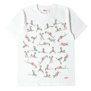 シュプリーム(Supreme)の新品 Supreme シュプリーム Tシャツ サイズ:S 17AW クリスマスモデル サンタ スカル クルーネック 半袖Tシャツ Christmas Tee ホワイト 白 トップス カットソー【メンズ】(Tシャツ/カットソー(半袖/袖なし))