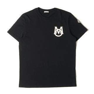 モンクレール(MONCLER)の美品 MONCLER モンクレール Tシャツ サイズ:L 23AW ワンポイント Mアイコン 刺繍 クルーネック 半袖Tシャツ SS TSHIRT ブラック 黒 トップス カットソー 【メンズ】【中古】(Tシャツ/カットソー(半袖/袖なし))