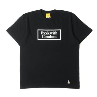 新品 FR2 エフアールツー Tシャツ サイズ:L Fxxk with Condom ロゴ クルーネック 半袖Tシャツ ブラック 黒 トップス カットソー【メンズ】(Tシャツ/カットソー(半袖/袖なし))