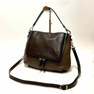 アニヤハインドマーチ(ANYA HINDMARCH)の【美品】ANYA HINDMARCH マキシジップサッチェル　2way バンド(ショルダーバッグ)