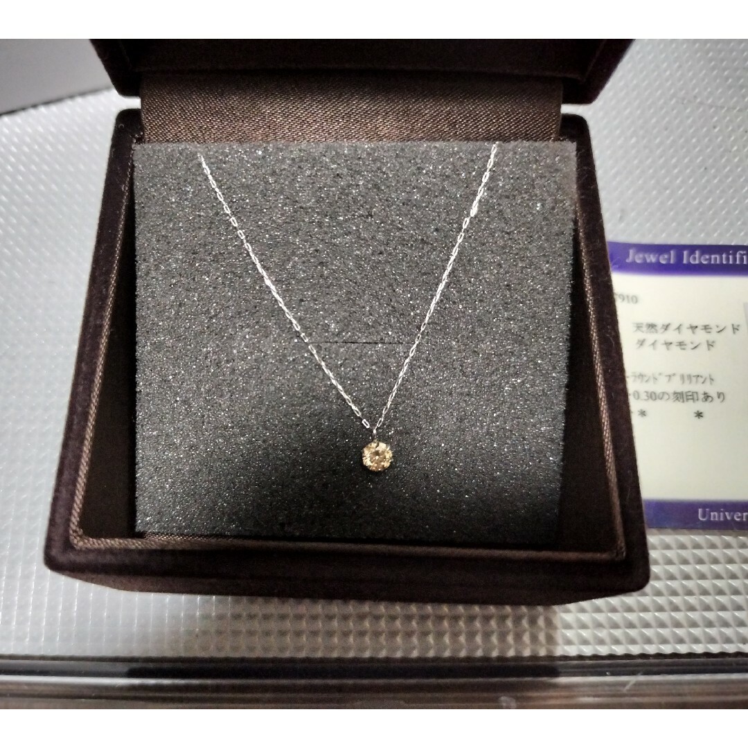 ダイヤモンド ネックレス 0.30ct プラチナ Pt900 揺れる 小豆チェー レディースのアクセサリー(ネックレス)の商品写真