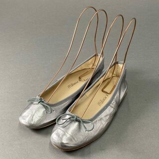 5d21 E.PORSELLI ポルセリ バレエシューズ フラットシューズ 36 メタリック シルバー ballet shoes(バレエシューズ)