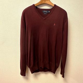 POLO（RALPH LAUREN） - POLO RALPH LAUREN コットン100 Vネックセーター　RED