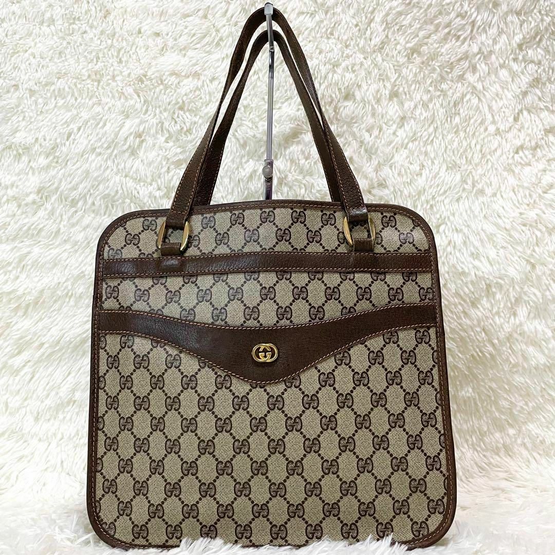 Gucci(グッチ)の希少美品　グッチ　トートバッグ　インターロッキング　GGスプリーム　レザー　A4 レディースのバッグ(トートバッグ)の商品写真
