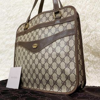 グッチ(Gucci)の希少美品　グッチ　トートバッグ　インターロッキング　GGスプリーム　レザー　A4(トートバッグ)