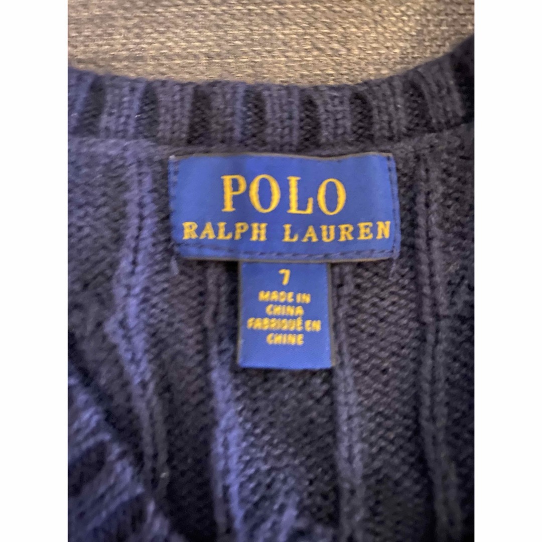 POLO RALPH LAUREN(ポロラルフローレン)のPOLO Ralph Lauren ニットベスト　ネイビー キッズ/ベビー/マタニティのキッズ服女の子用(90cm~)(ニット)の商品写真